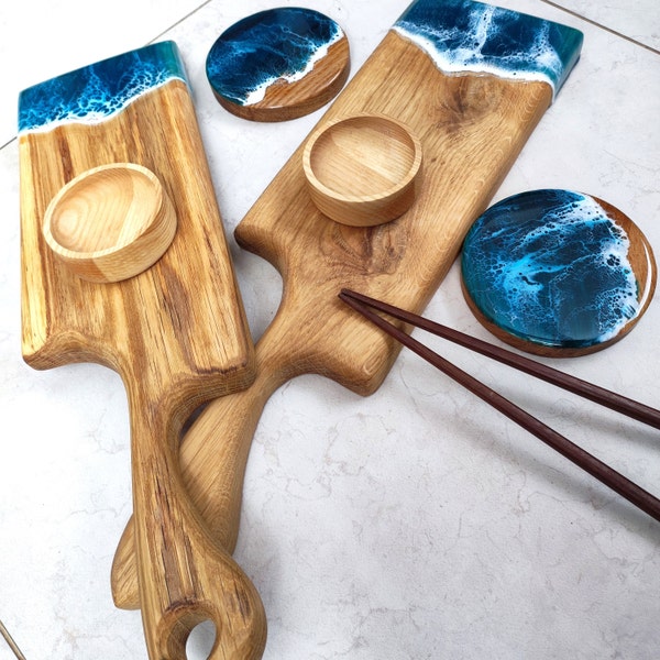Personalized Sushi Board, Custom Wood Sushi Serving Set