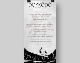 Dokkodo by Miyamoto Musashi / Book of Five Rings /Samurai Warrior Code - Digital Printable Wall Art