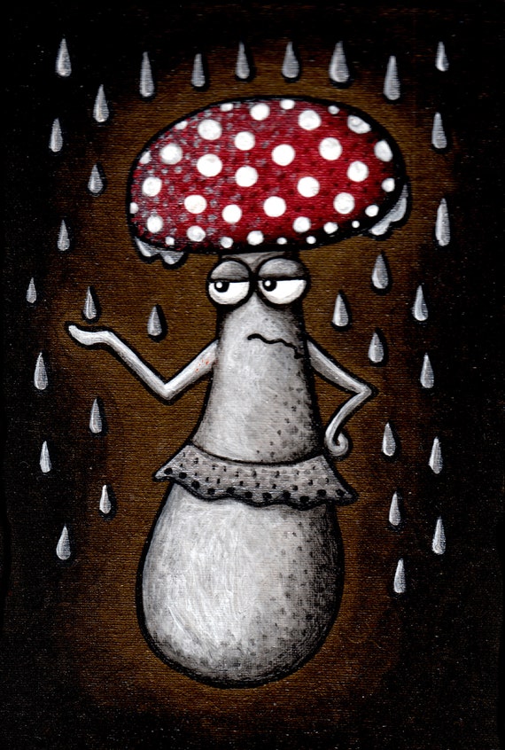 Moody Mushroom, Funny Mushroom Art, Printable Art Mushroom, Fungi Art Print, Gothic Art, dark cottagecore, Mushroomcore, Fungus art funny