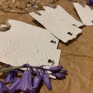 Home-made recycled paper tags - Stamped x 10