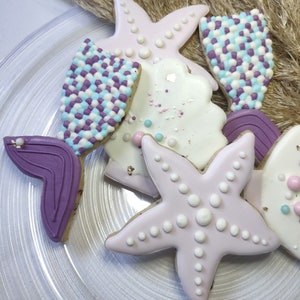 Set of 10 cookies theme sea/mermaid