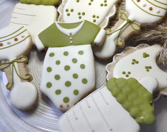 Set of 10 baby shower cookies