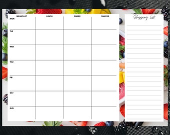 Food Timetable / Shopping List