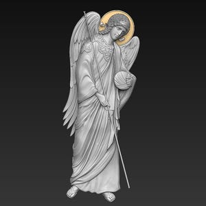 Archange tenant une sphère - Modèle 3D STL pour impression CNC et 3D