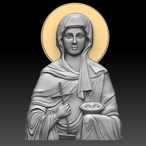 Saint Paraskevi – 3D Relief Icon | STL Digital File for CNC and 3D Printing