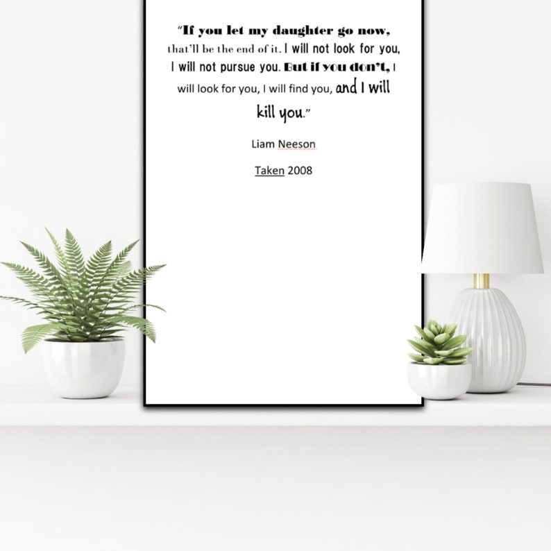 Liam Neeson Taken Quote Digital Wall Art - Etsy