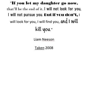 Liam Neeson Taken Quote Digital Wall Art - Etsy