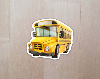 School Bus Sticker | Vibrant Waterproof Vinyl Sticker For Waterbottle, Laptop, Bike, Car, Notebook, Journal | Gift Idea For Kids And Friends