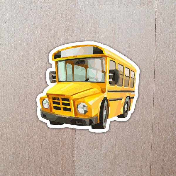 School Bus Sticker | Vibrant Waterproof Vinyl Sticker For Waterbottle, Laptop, Bike, Car, Notebook, Journal | Gift Idea For Kids And Friends