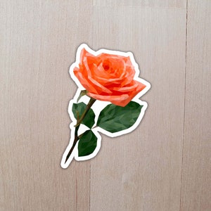 Red Rose Sticker | Rose Sticker | Flower Sticker | Floral Sticker | Flower Lover | Flower Gift | Laptop Sticker | Water Bottle Sticker