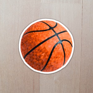 Basketball Sticker | Vibrant Waterproof Vinyl Sticker For Waterbottle, Laptop, Bike, Car, Notebook, Journal | Gift Idea For Kids And Friends