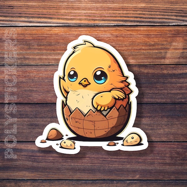 Hatched Chick Sticker, Easter Sticker, Chick Sticker, Egg Shell Sticker, Egg Sticker, Chicken Sticker, Animal Sticker, Pet Sticker