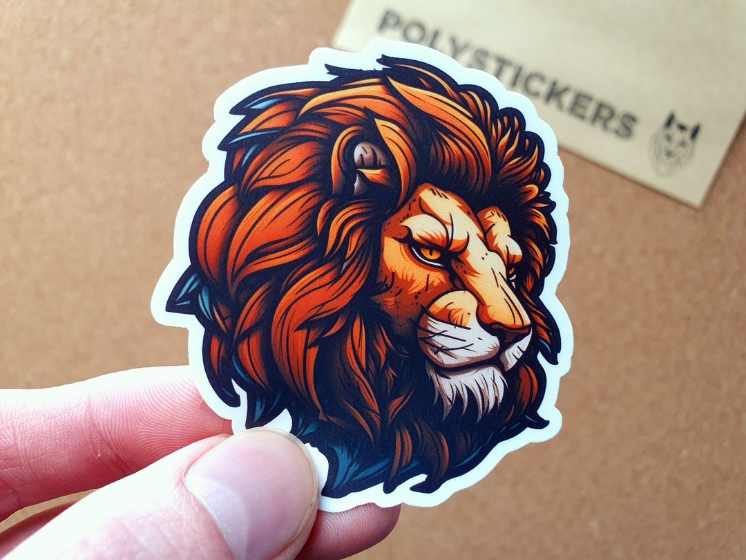 Sticker Lion Animals Lion Head Sticker, Lion Sticker, Animal Sticker, Animal Gift, Lion Gift ...