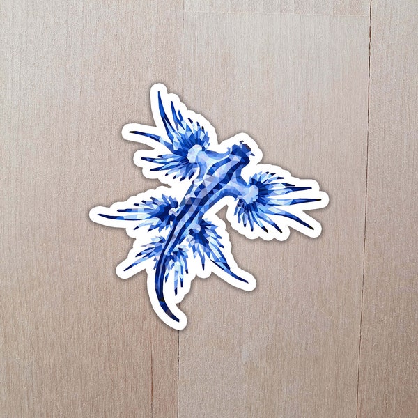 Blue Dragon Sticker | Slug Sticker | Dragon Sticker | Sea Creature Sticker | Sea Sticker | Nautical Sticker | Laptop Sticker | Dragon Gift