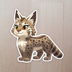 Cute Bobcat Sticker, Bobcat Sticker, Wild Cat Sticker, Cat Sticker, Cartoon Bobcat Sticker, Bobcat Lovers Gift, Animal Sticker, Bobcat Art