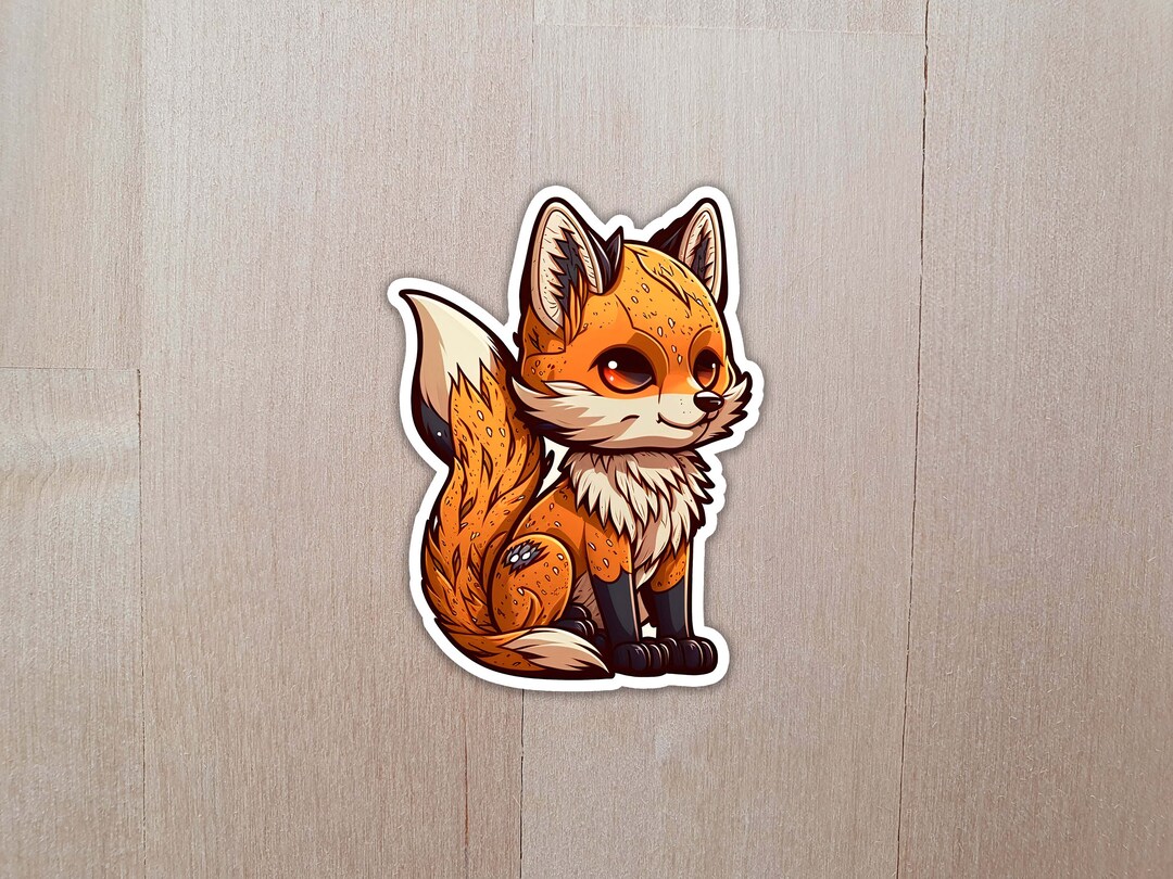 Smiling Fox Sticker Sitting Smiling Fox Sticker, Fox Sticker, Happy Fox Sticker, Animal ...