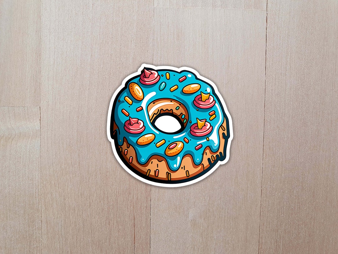 Frosted Donut Sticker, Donut Sticker, Donut With Sprinkles Sticker ...