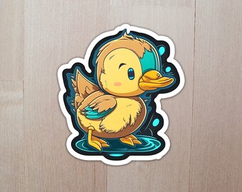 Baby Duck Sticker, Little Duck Sticker, Duck Sticker, Bird Sticker, Cute Duck Sticker, Duck Lovers Gift, Pet Sticker, Animal Sticker