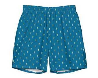 Men&#39;s mid-length swim trunks shorts happy cactus urban classics
