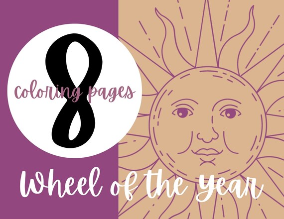 Wheel of the Year Printable Digital Coloring Page Pack - Etsy