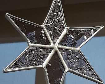 Star glass soldered-technique Tiffany/Glass/Suncatcher/Exclusive piece