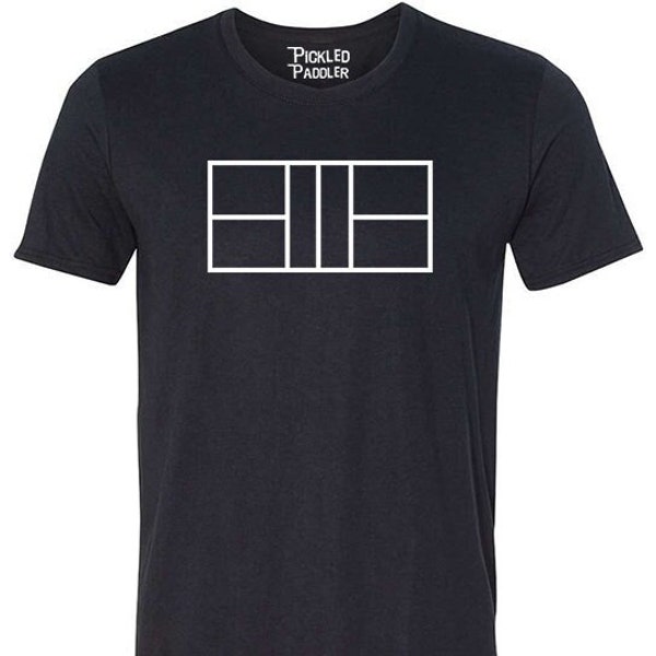 Performance Quality - Soft Wicking Court Outline - Pickleball T-shirt Men’s/Unisex