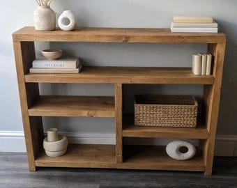 Mueble de pasillo rústico de madera hecho a mano: consola estilo granja.