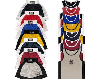 Kids Boxing Uniform Set of 2 Pieces Light Weight Breathable And Comfortable Fabric Boxing Student Uniform for ages 3-14 Comes In 7 Colours