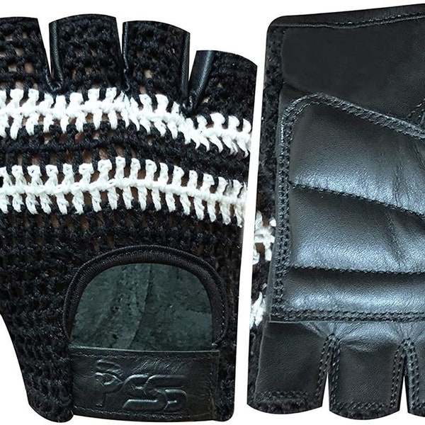 PSS leather padded comfortable fancy glove for summer, gym, fitness, riding, motorcycle  gloves comes with mesh for breathability - Summer