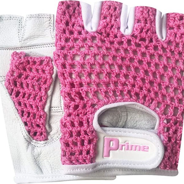 Pss womens gloves cycling weight lifting gym accessories exercise foam Padded lamb skin leather with Velcro Closure/Mesh Net Gloves - 414