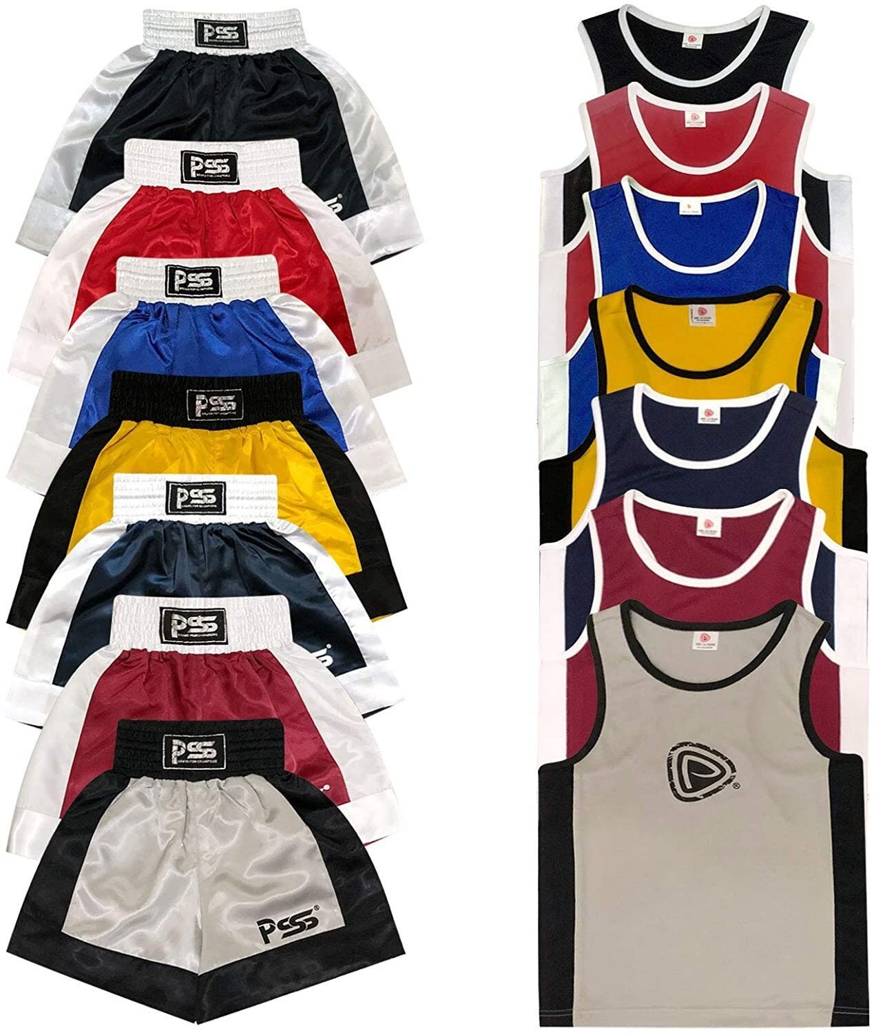 Kids boxing set 5 pieces top & shorts boxing gloves warp rope keychain 3-14 year 