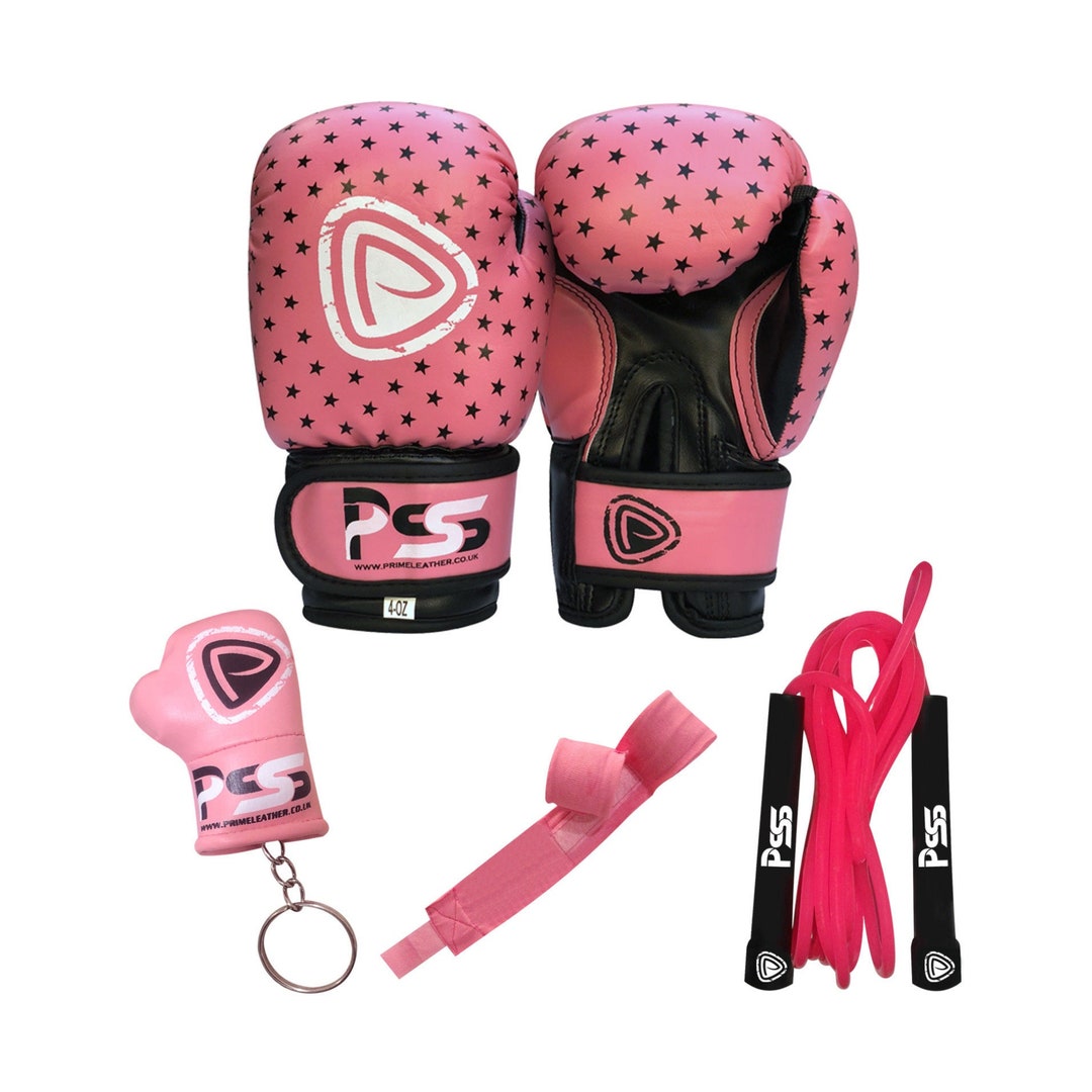 PSS Kids Boxing 4 Pieces Boxing Gloves Wrist Wrap Skipping Rope ...