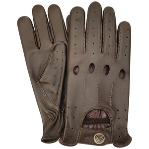 Gants de conduite PSS, nouvelle conception légère, antidérapants, doigt complet, cuir souple véritable, homme, sans doublure, gant rétro 507 Marron