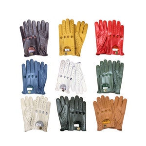 Gants de conduite PSS, nouvelle conception légère, antidérapants, doigt complet, cuir souple véritable, homme, sans doublure, gant rétro 507 image 1