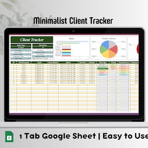 Client Tracker, Client Tracker spreadsheet, Client Tracker Google Sheets template, small business template, Customer CRM, Customer list