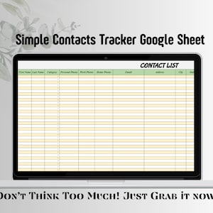 2025 Contact List Template, Contact List Template Google sheet, Contacts List, Contact Information sheet, Contact Book Digital Download,