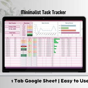 Task Tracker Google Sheets, Task Tracker Spreadsheet, To Do List, Task Manager, Task Planner, Employee Task List, Team Project Management