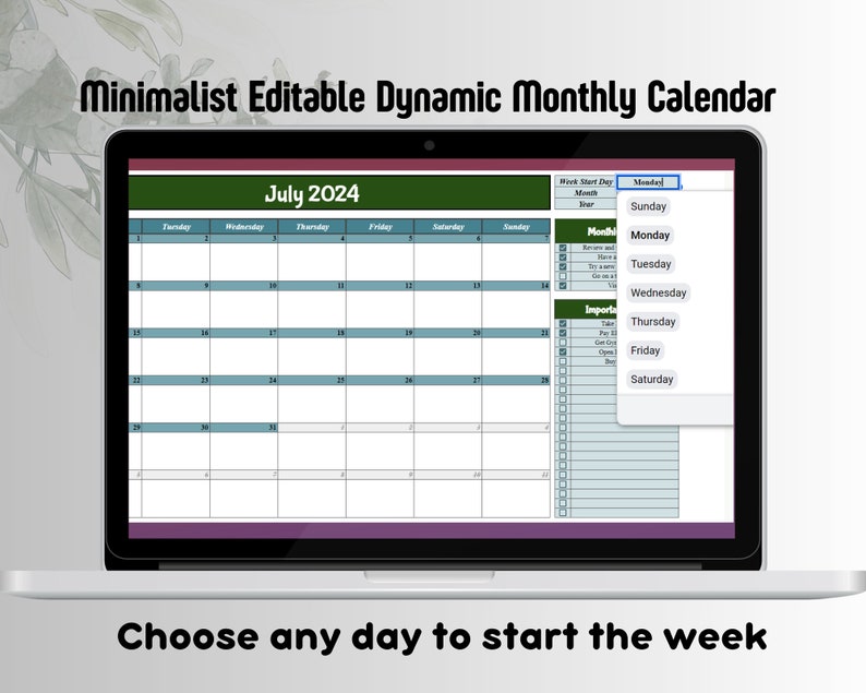 Editable Monthly Calendar Google Sheets, 2025 Calendar Template, 2025 ...