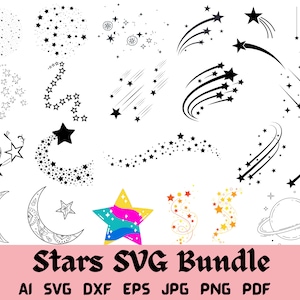 Shooting star svg, Star svg, Stars svg, shooting Star cutfile, sparkle svg, stars sparkle svg, stars svg bundle, svg files for cricut, eps