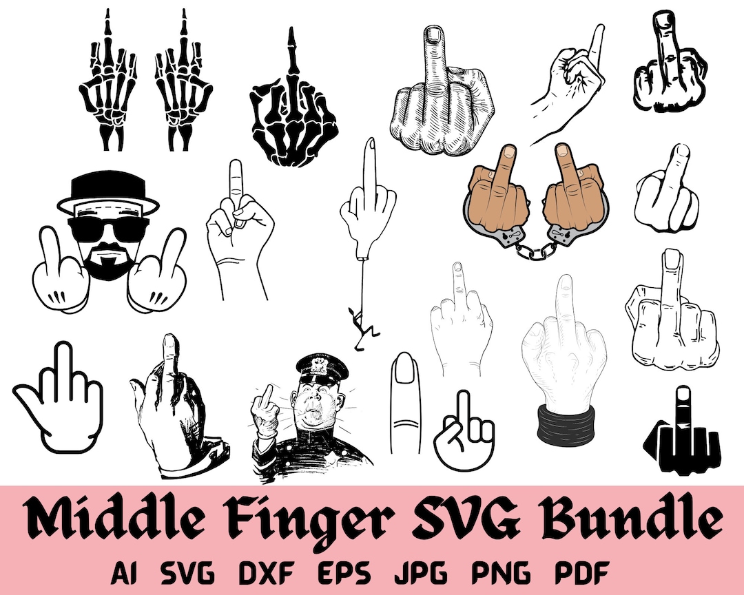 Mittelfinger Svg Handzeichen Svg VektorSchnitt datei für - Etsy.de