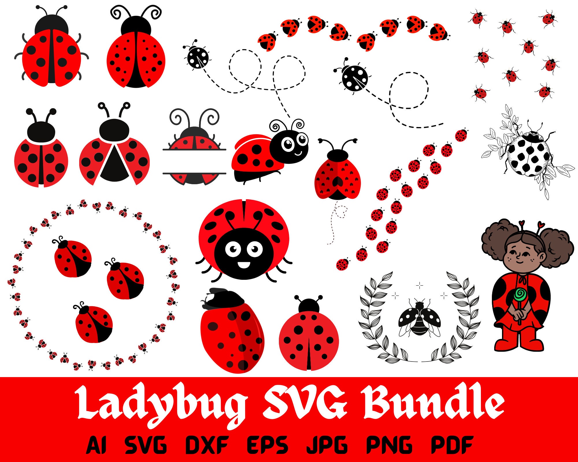 Ladybug SVG, PNG, Ladybug Svg and Png Files, Ladybug With Path, Lady ...
