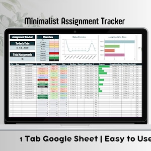 Student Planner Spreadsheet, School Assignment Tracker, Homework Planner, Academic Planner, Study Schedule, University Planner Google Sheets