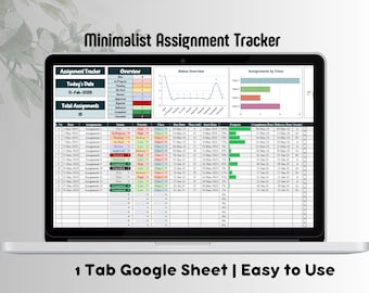 Student Planner Spreadsheet, School Assignment Tracker, Homework Planner, Academic Planner, Study Schedule, University Planner Google Sheets