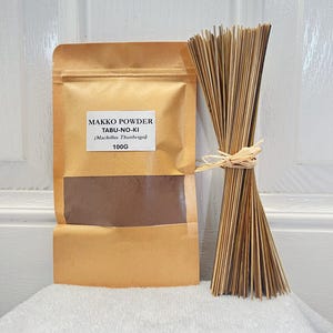 Makko Powder/Wooden Bamboo Sticks - Incense sticks making set