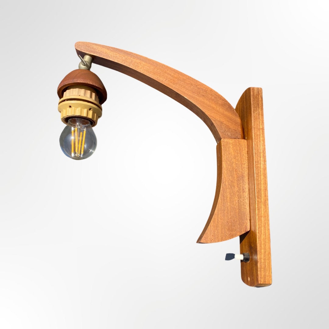 Mid Century Teak Danish Design Wall Lamp Vintage Wall Lamp Etsy