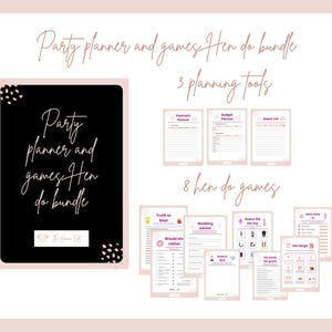 Hen Do Party Games & Planner Bundle – 8 Fun Bachelorette Games + 3 Planning Templates – Editable Digital Download – Hen Night Printable Kit