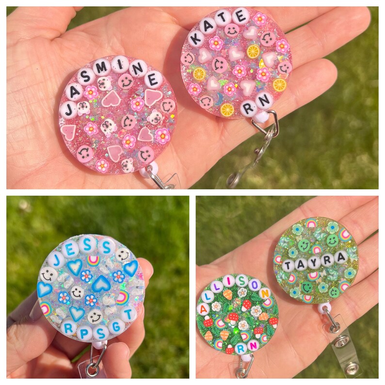 Badge Reel Custom Made resin Molds Fruit Flowers Etsy