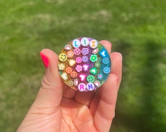 Rainbow Badge Reel | Custom Made |Resin Molds | Fruit, Flowers, Glitter, and More | Retractable| Nurse| Teacher| cna| rn