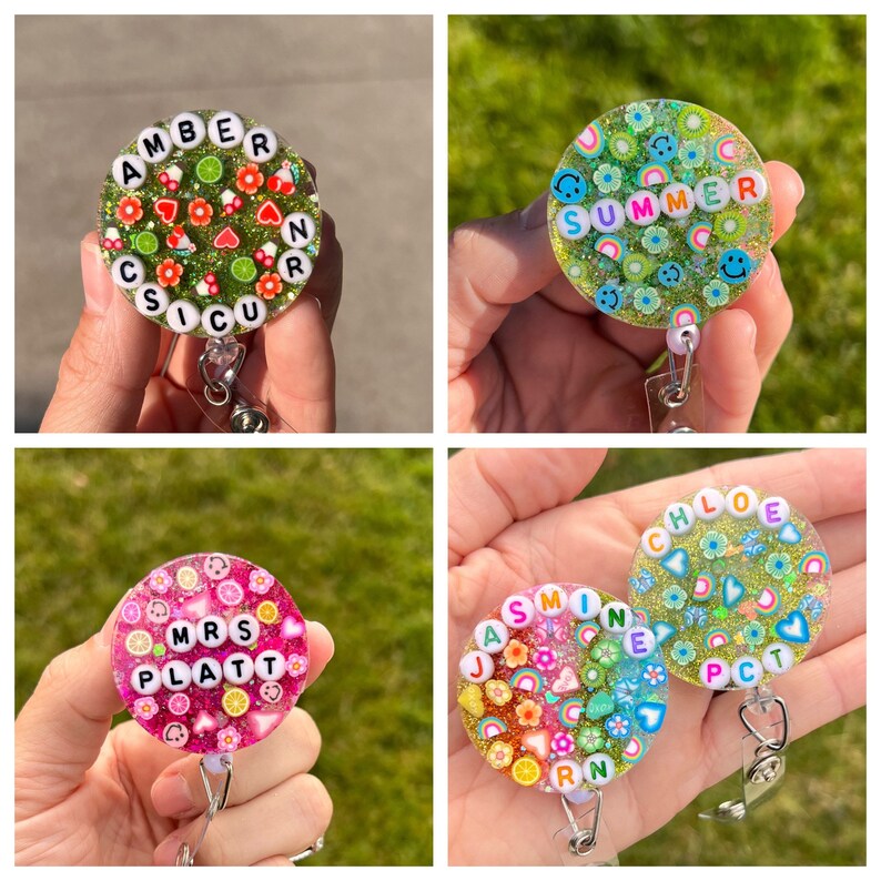 Badge Reel Custom Made resin Molds Fruit Flowers Etsy