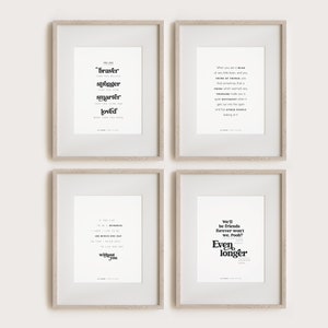 Winnie the Pooh Printable Quotes, Set of 4 discount, Farmhouse Signs, Family Living Home Decor, Minimal Modern Clean Typography,Custom Color